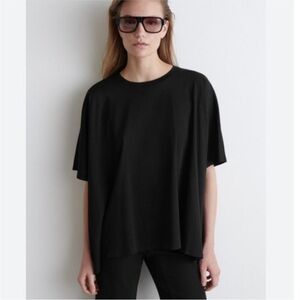 COS Black Short Sleeve Oversized Boxy Tee 100% Cotton